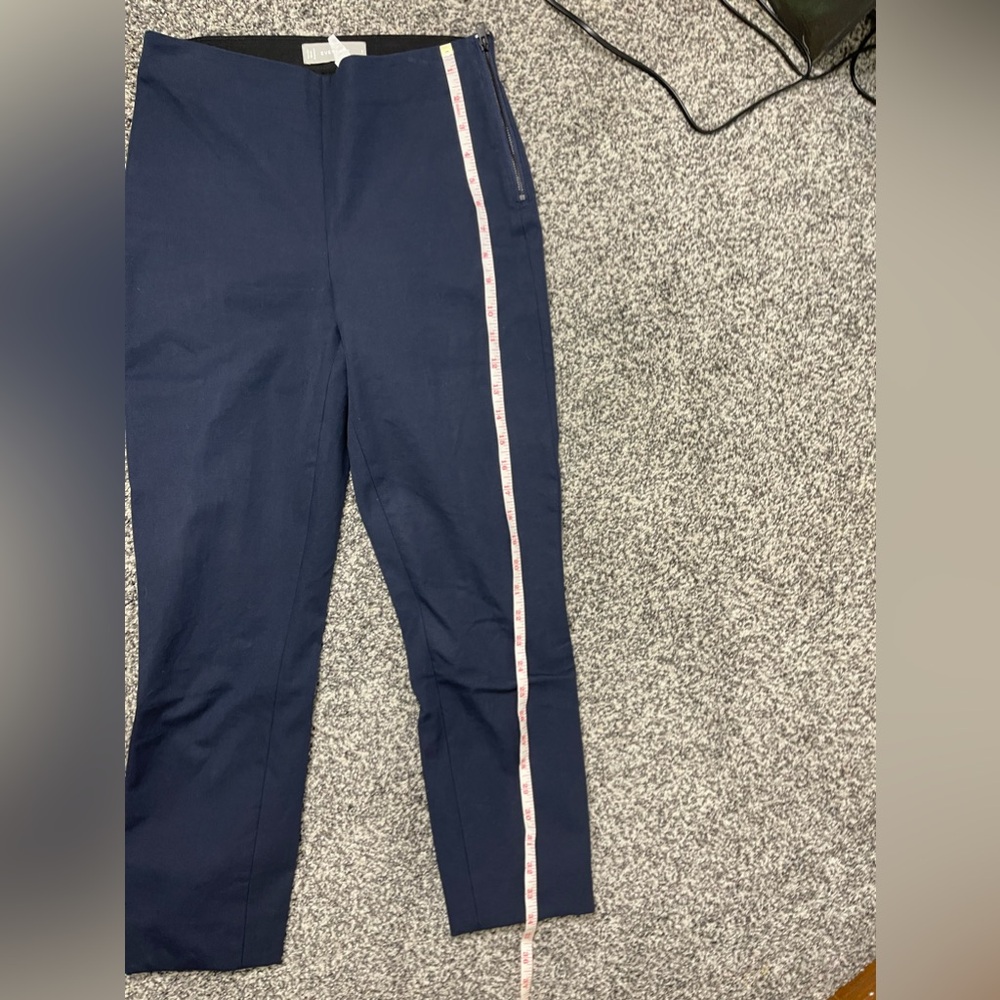 Everlane NWOT Navy Side-Zip Stretch Cotton Skinnt Pull On Work Pants 2 - Picture 9 of 11